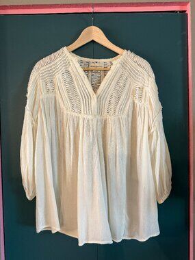 Denim & Supply Ralph Lauren cream top with stitching details - size M